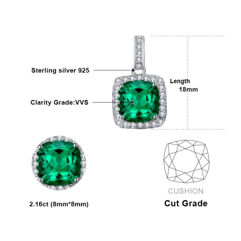 Glory Square Emerald Pendant