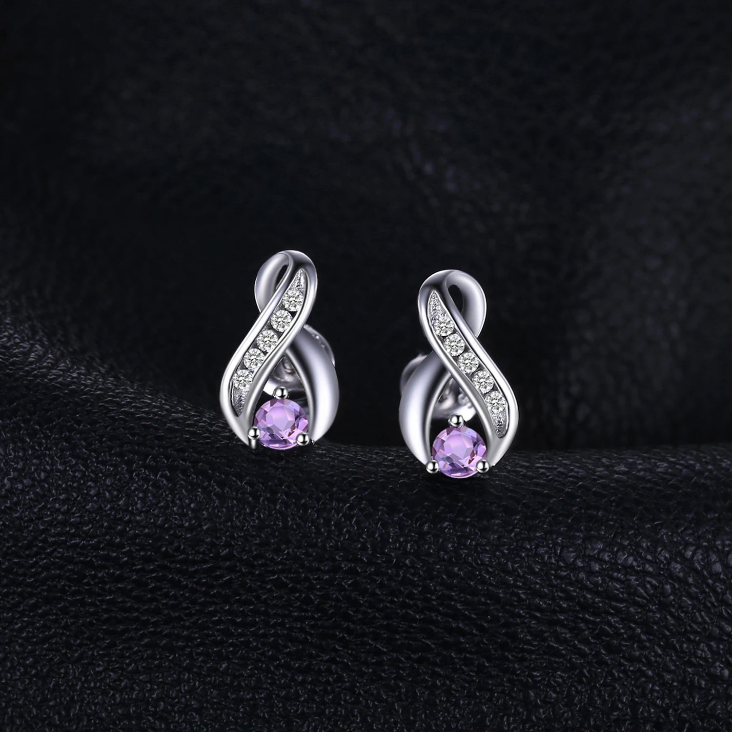 Purple Amethyst Infinity Earrings