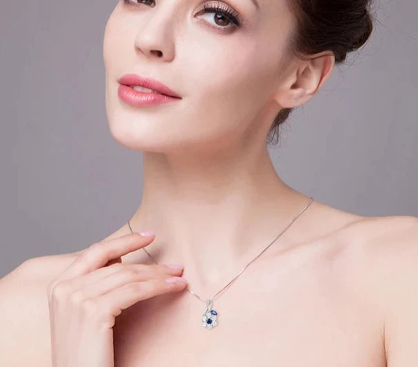 Flower Blue Spinel Pendant