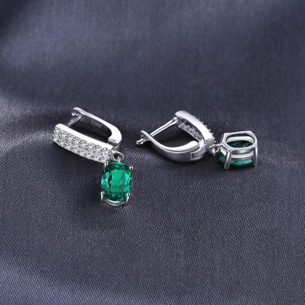 Emerald Oval Earrings