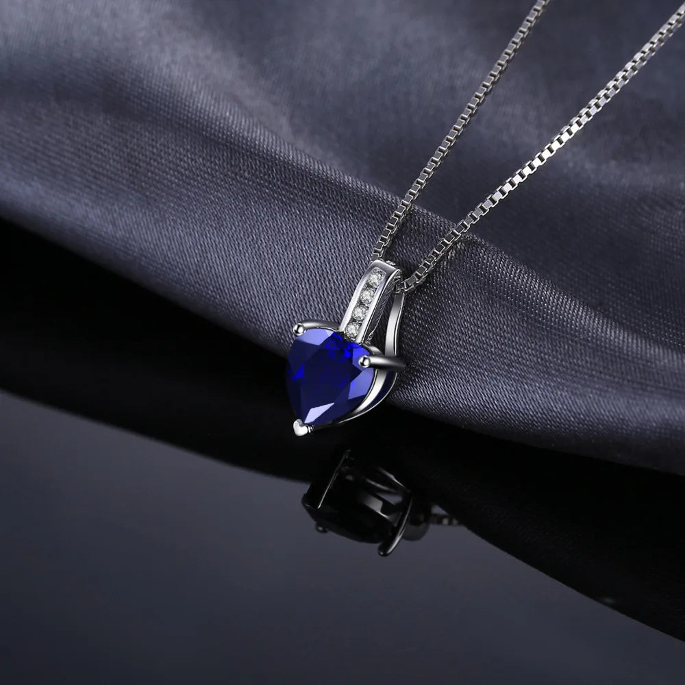 Blue Sapphire Heart Pendant