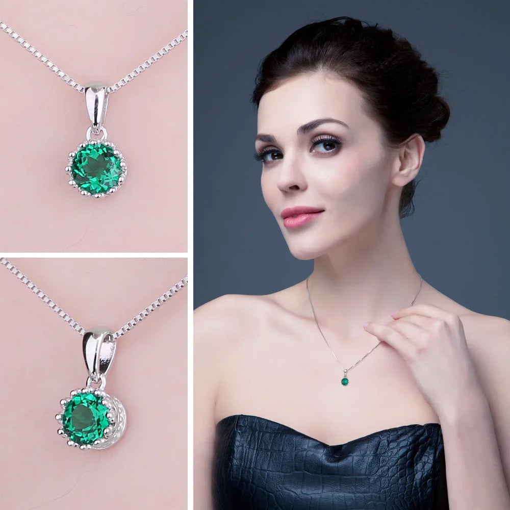 Elegant Round Emerald Pendant