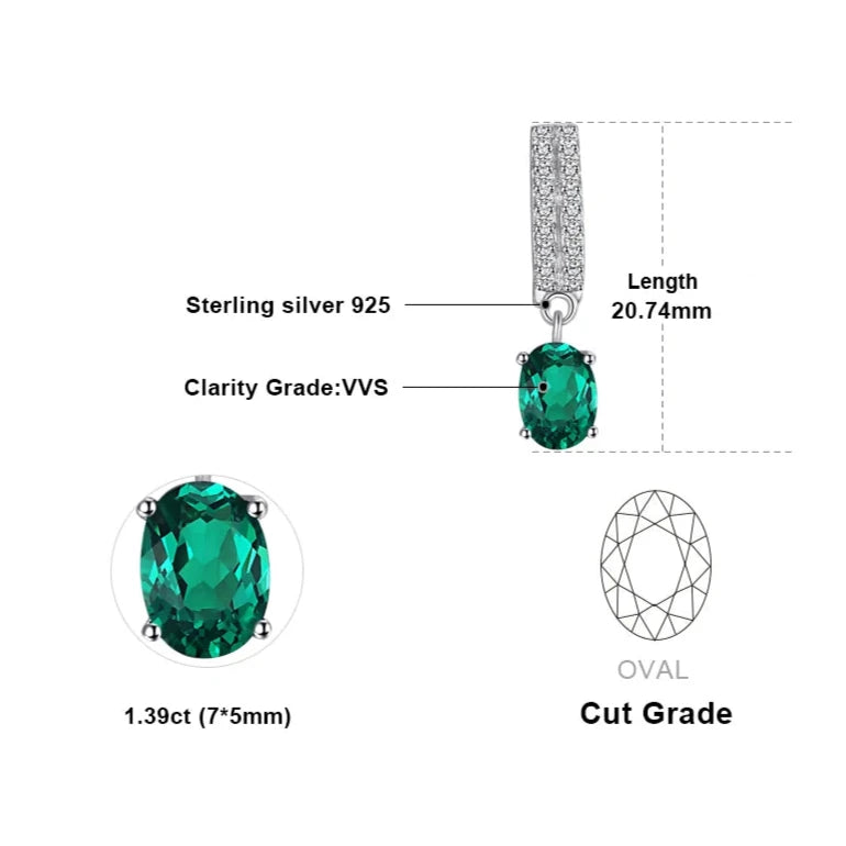 Emerald Oval Earrings