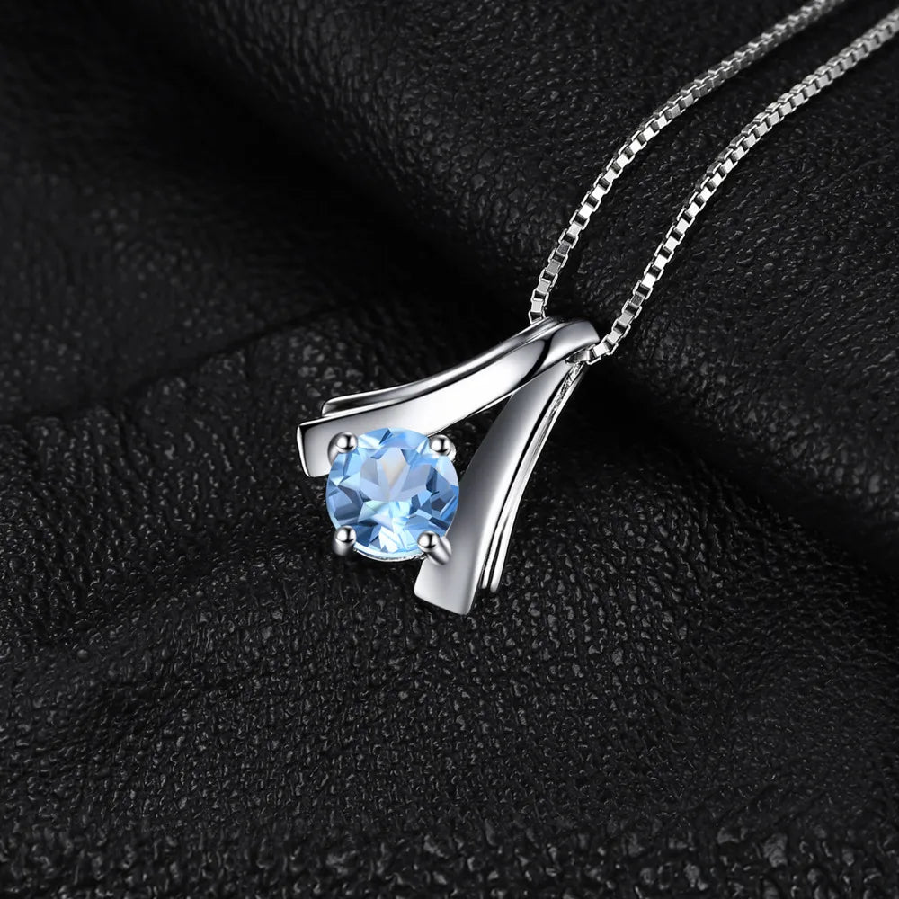 Natural Blue Topaz Pendant