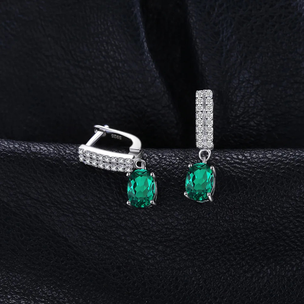 Emerald Oval Earrings