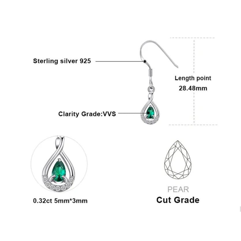 Water Drop Emerald Earrings