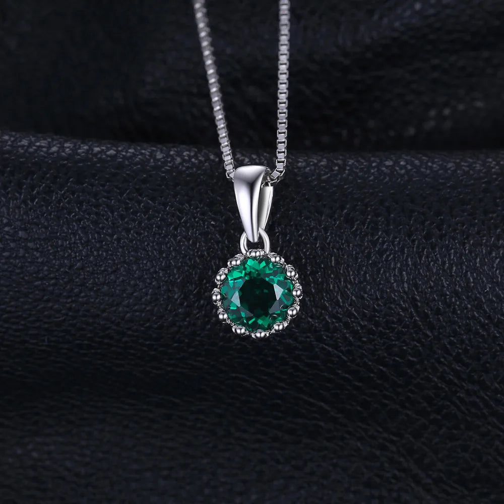 Elegant Round Emerald Pendant