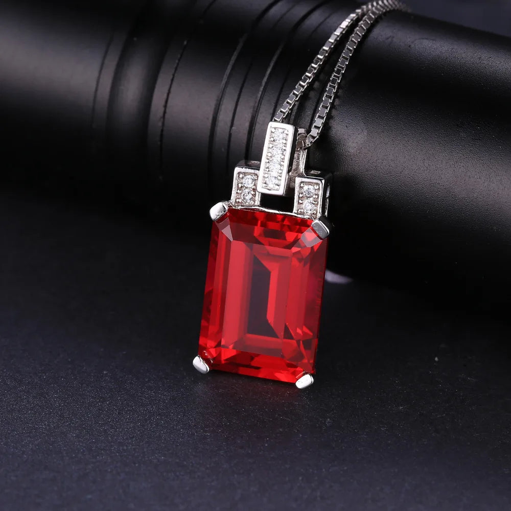 Created Red Ruby Pendant