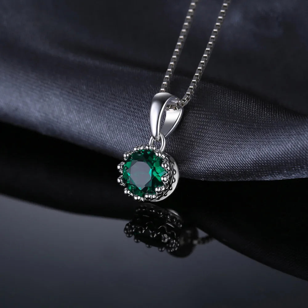 Elegant Round Emerald Pendant