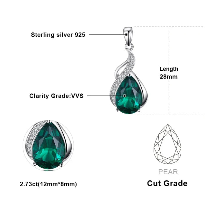 Emerald Water Drop Pendant