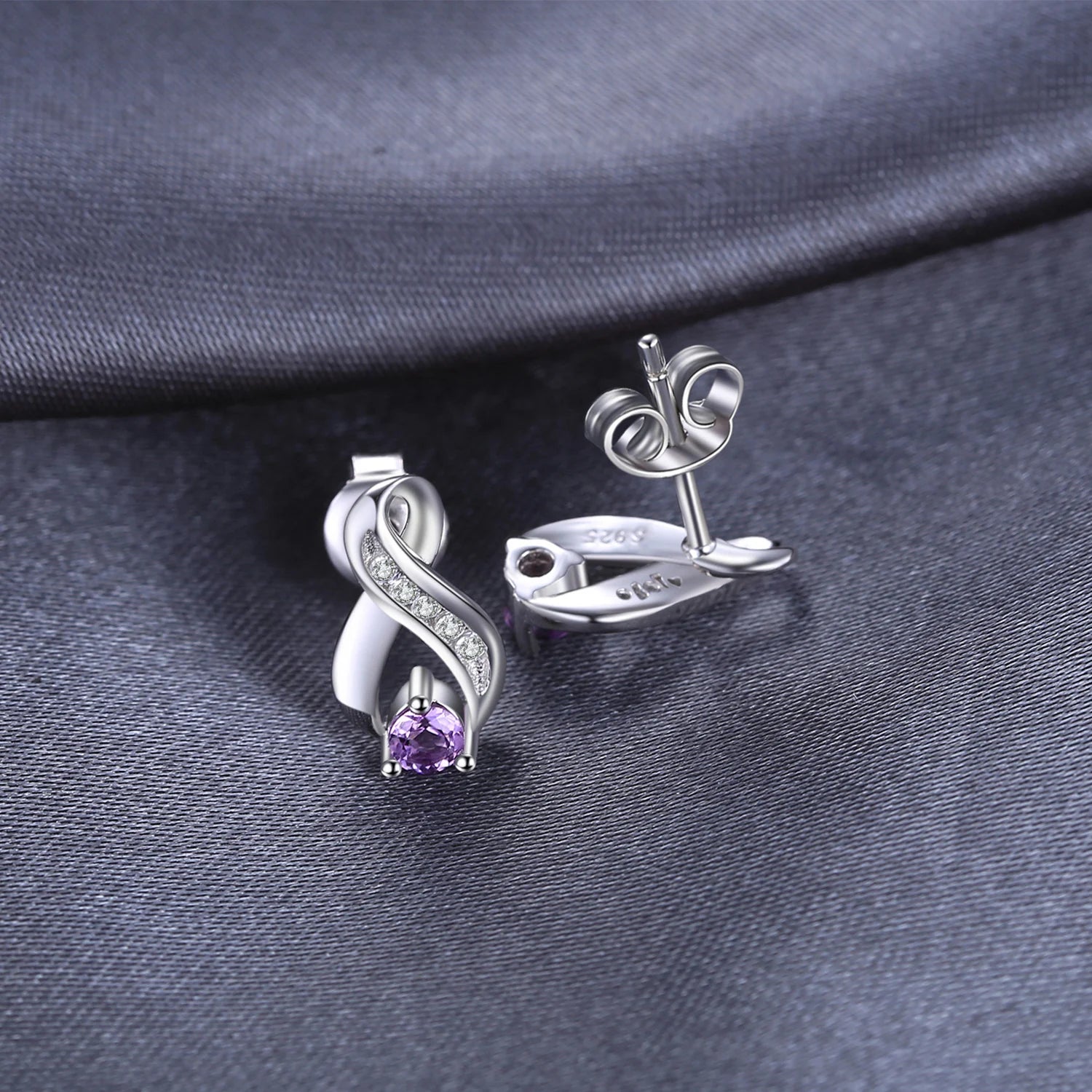 Purple Amethyst Infinity Earrings