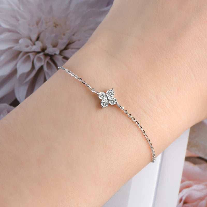 Moissanite Flower Bracelet