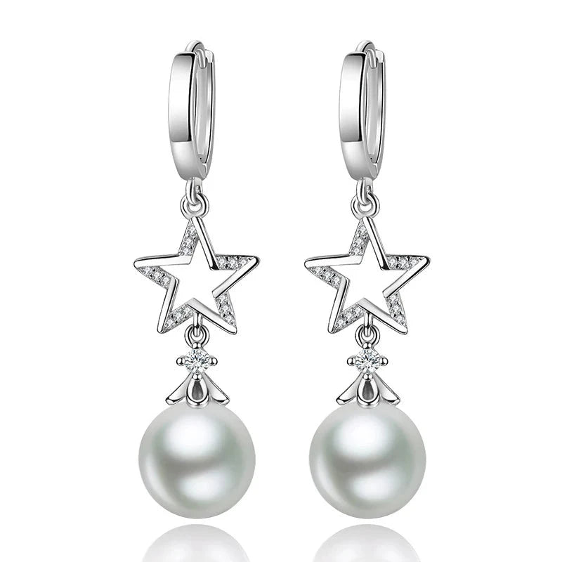 Charming Silver Pearl Earrings