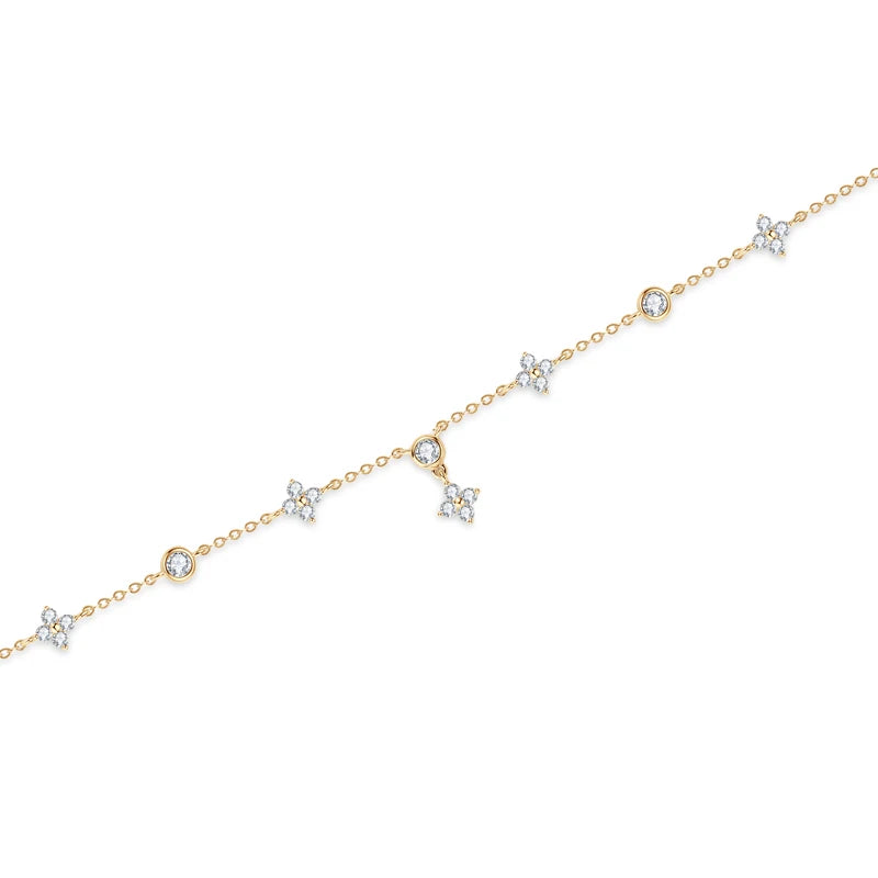 Moissanite Flower Bracelet