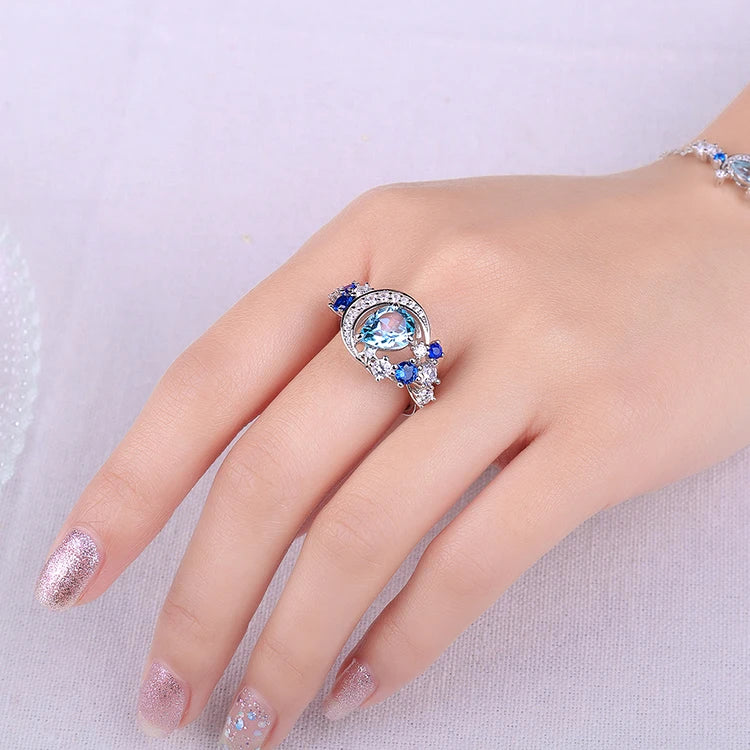 Moon Star Topaz Ring