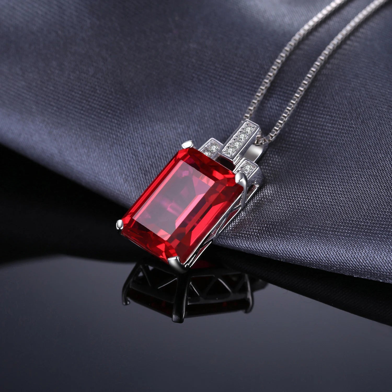 Created Red Ruby Pendant