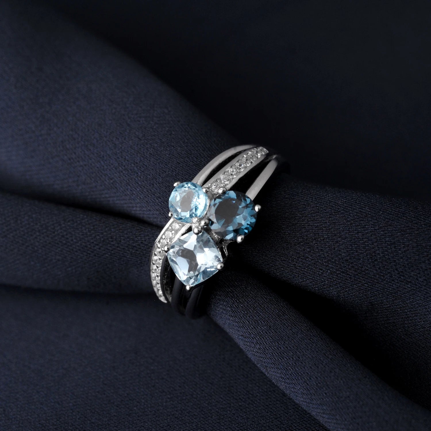 Infinity Sky Blue Topaz Ring