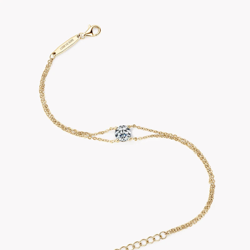 Moissanite Double Chain Bracelet