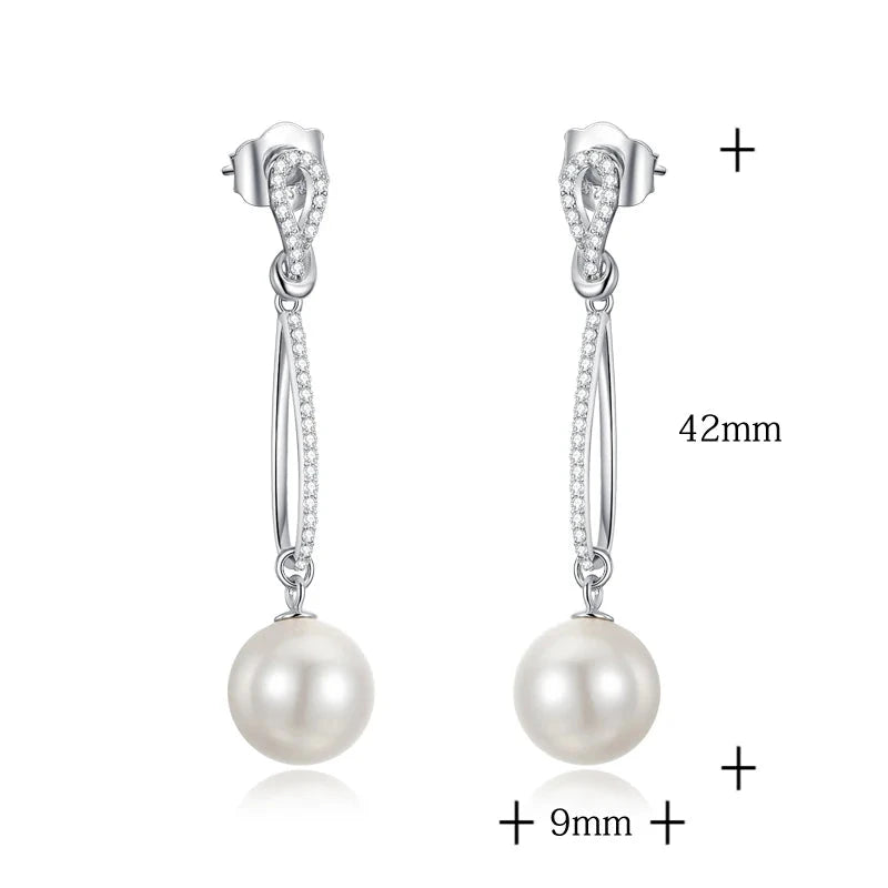 Sparkling Pearl Drop Earrings