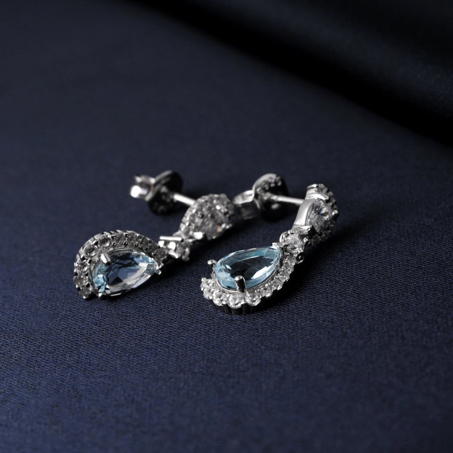 Blue Topaz Dangle Earrings