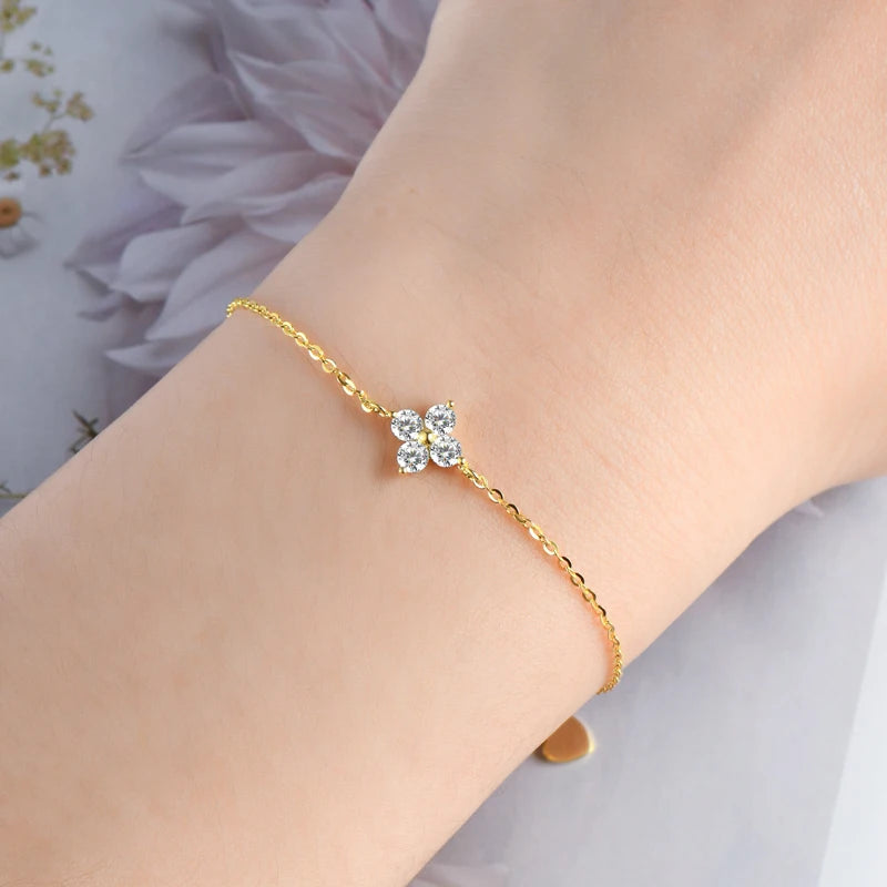 Moissanite Flower Bracelet