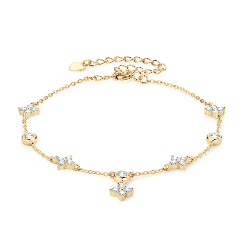 Moissanite Flower Bracelet