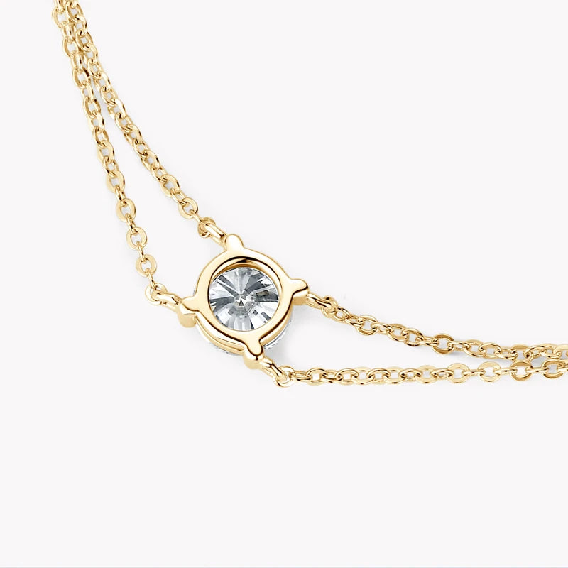 Moissanite Double Chain Bracelet