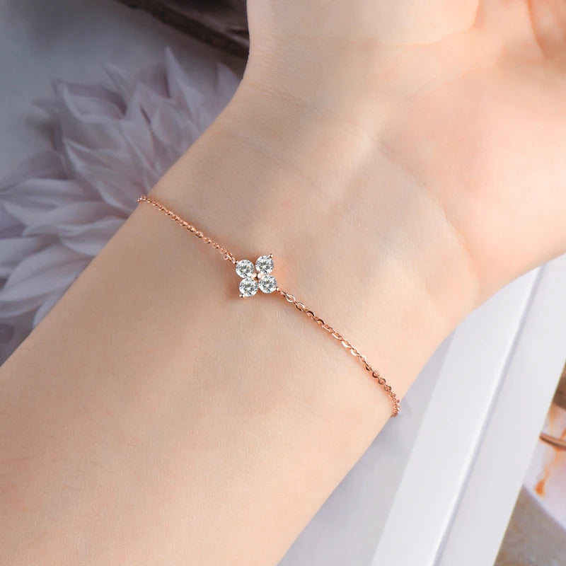 Moissanite Flower Bracelet