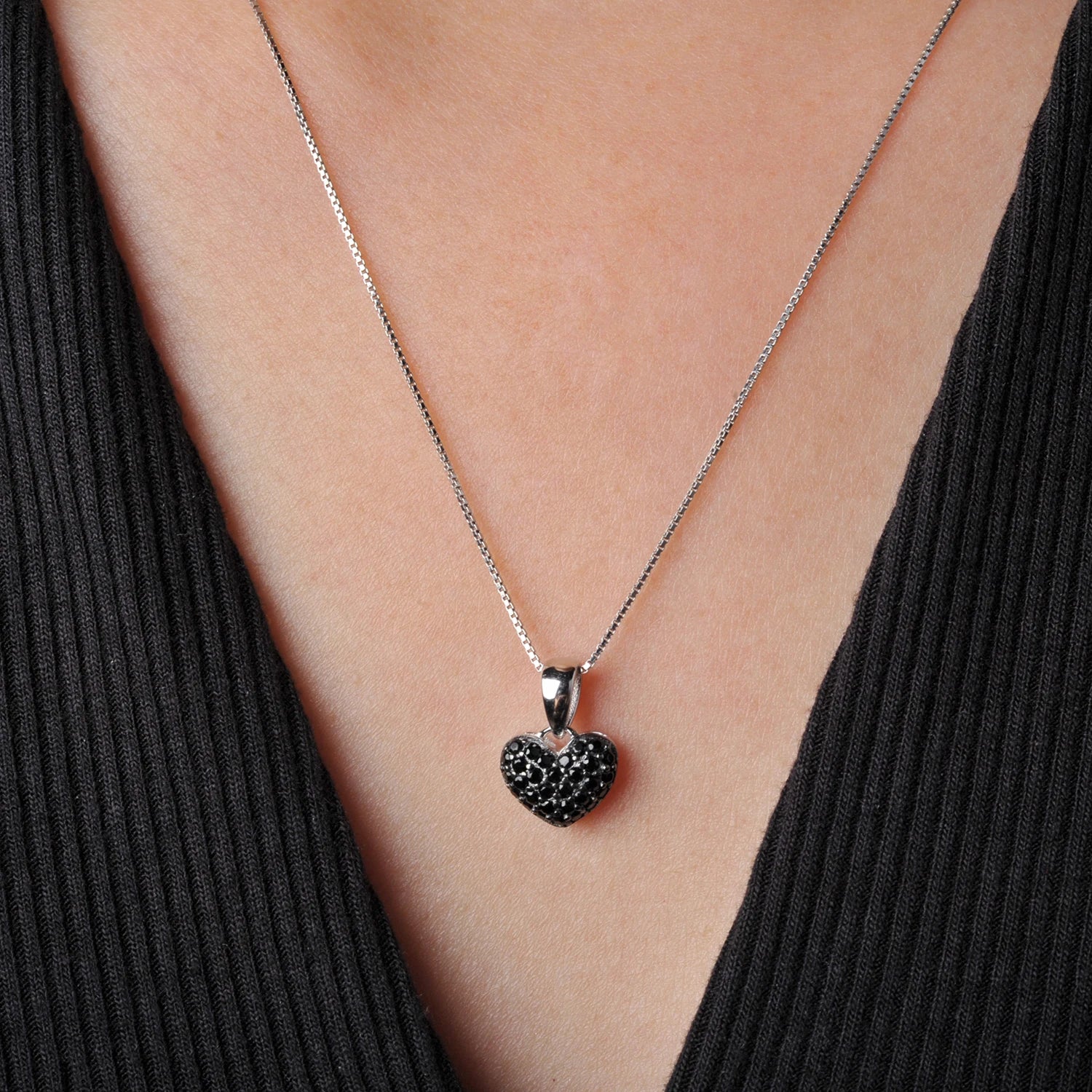 Black Spinel Heart Pendant