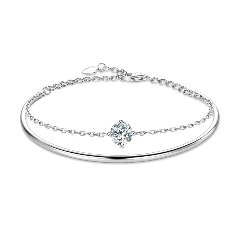 Moissanite Double Chain Bracelet