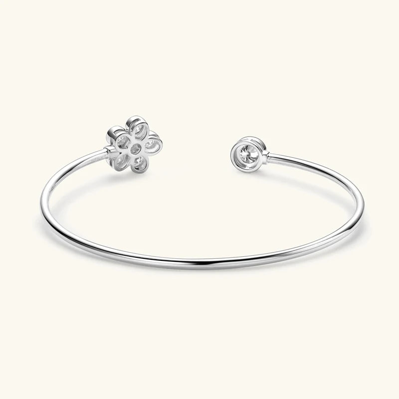 Moissanite Flower Bangle