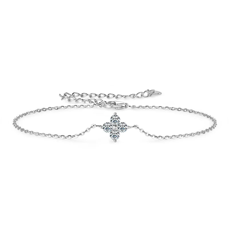 Moissanite Flower Bracelet