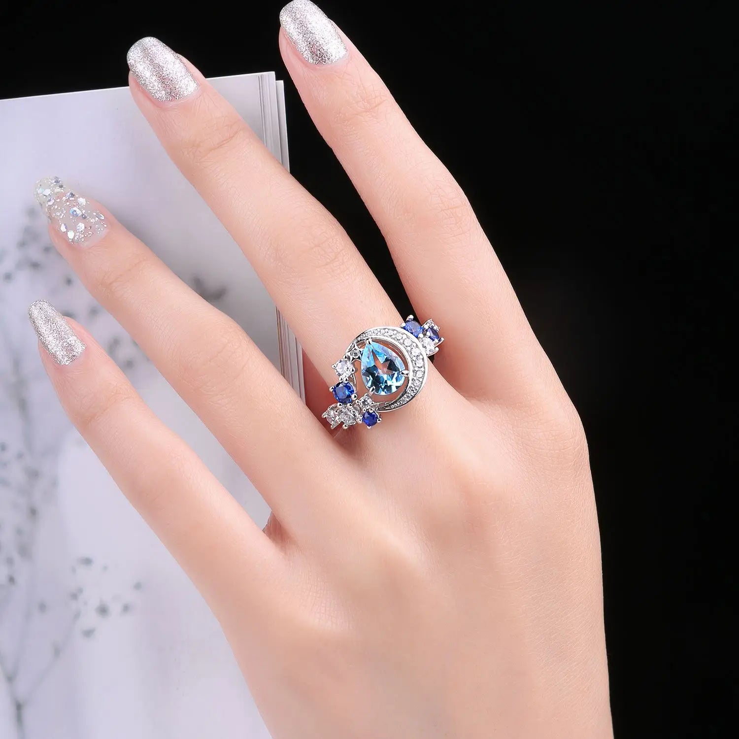 Moon Star Topaz Ring