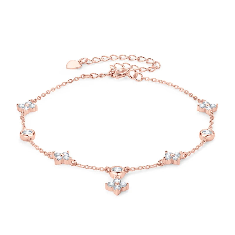 Moissanite Flower Bracelet