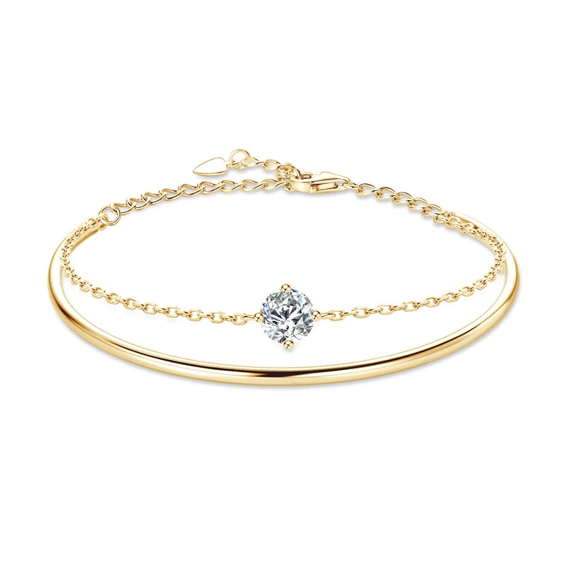 Moissanite Double Chain Bracelet